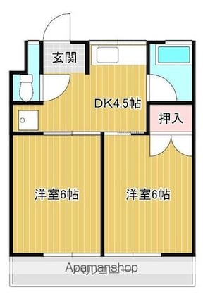 御幸マンション[2DK/38.9m2]の間取図