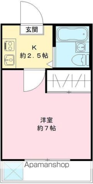 ハイム阪上[1K/19.87m2]の間取図