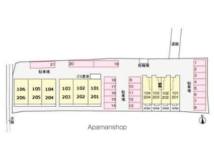 カルム・シェソワ[2DK/44.67m2]の配置図