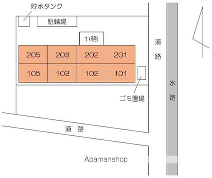春日Ｋコーポ[1K/19.87m2]の配置図
