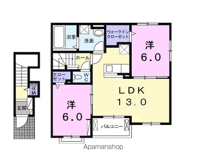 プレリメール[2LDK/61.27m2]の間取図