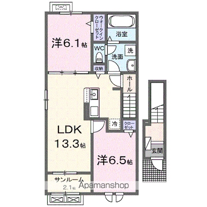 メゾン　マルベリィ[2LDK/63.03m2]の間取図