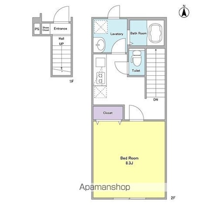 ＣＯＳＭＯハウス[1K/34.59m2]の間取図