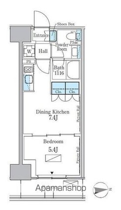 東京都新宿区百人町３丁目[1DK/31.32m2]の間取図