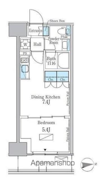 東京都新宿区百人町３丁目[1DK/31.32m2]の間取図