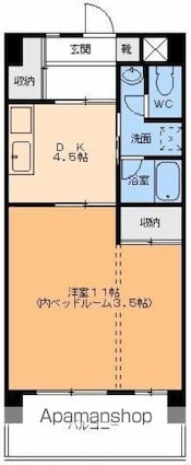 パークハイツ千舟[1DK/37.29m2]の間取図