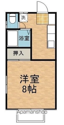 コーポ萩[1K/26.4m2]の間取図
