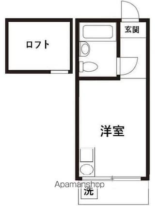 東京都中野区大和町１丁目[1R/16m2]の間取図