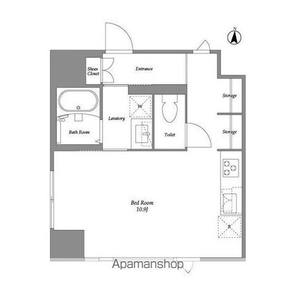 品川港南テラス[1R/33.26m2]の間取図