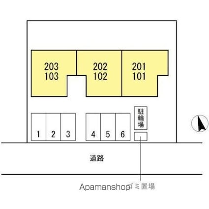ファミール木村[1LDK/49.31m2]の配置図
