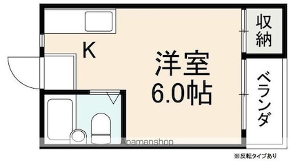 コーポ石清尾[1R/17m2]の間取図