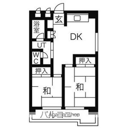 第一下林ビル[2LDK/44.54m2]の間取図