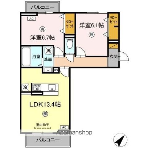 【コンフォール古市場　ＡＮＮＥＸの間取り】