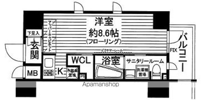 ステージファースト明大前アジールコート[1R/25.92m2]の間取図