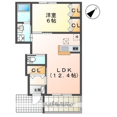 グランドソレーユ 102 ｜ 千葉県東金市北之幸谷73-1（賃貸アパート1LDK・1階・45.42㎡） その2