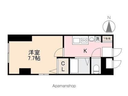 プレステージ伏石[1K/24.5m2]の間取図