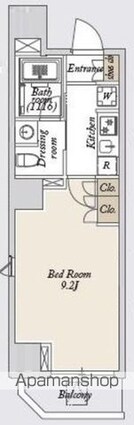 ミリアレジデンス浅草橋Ⅲ[1K/27.42m2]の間取図