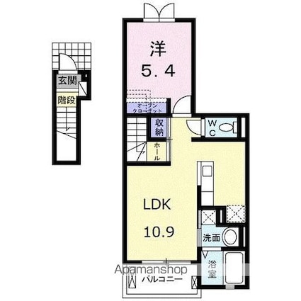 ラ・フォーレⅢ[1LDK/41.27m2]の間取図