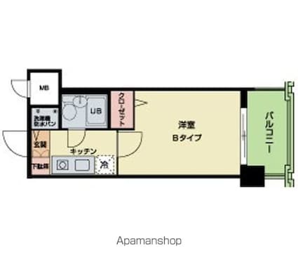 ラ・レジダンス・ド・シャルール[1K/19.6m2]の間取図