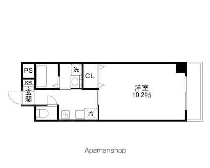 エリーフラッツ京町[1K/31.68m2]の間取図