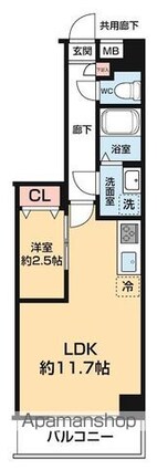 ＡＲＣＯＢＡＬＥＮＯ　ＤＡＩＳＨＩＭＡＥ[1LDK/36.14m2]の間取図
