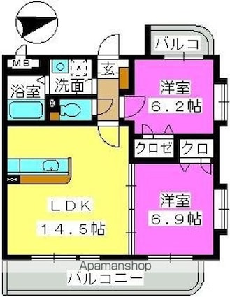 Ｍハウス[2LDK/58.64m2]の間取図