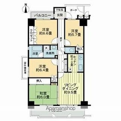 サーパス萱町公園[4LDK/86.72m2]の間取図