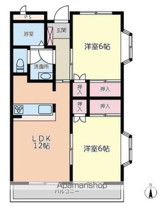 ジョイフル西藤[2LDK/56.7m2]の間取図