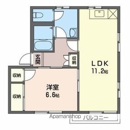 ディアス高松[1LDK/43.54m2]の間取図