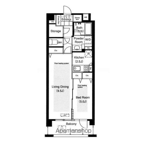 【新宿区中落合のマンションの間取り】