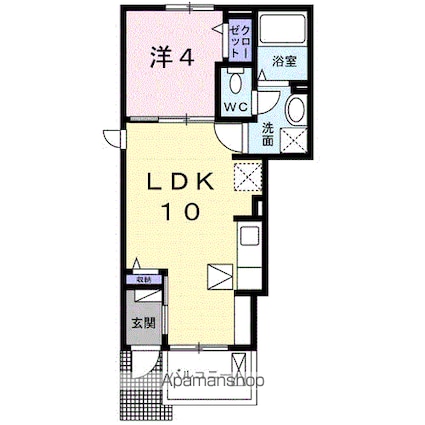 愛媛県松山市和泉北３丁目[1LDK/32.44m2]の間取図