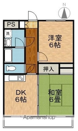 アパ・カーム[2DK/53.9m2]の間取図