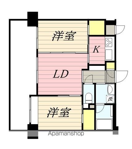 福岡市博多区元町のマンションの間取り