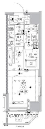 セジョリ浅草[1K/26.34m2]の間取図