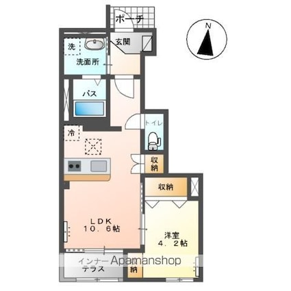 ｓａｋｕｒａ[1LDK/42.15m2]の間取図