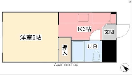 ＵＫＥＮＡ土橋[1K/23.07m2]の間取図
