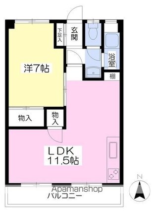 尾崎マンション[1LDK/44m2]の間取図