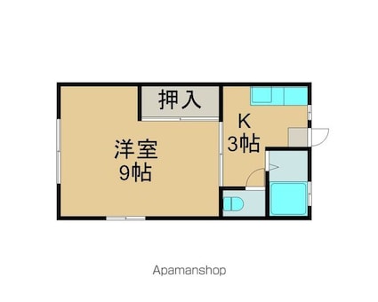 マリンパーク[1K/26.5m2]の間取図