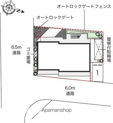 レオパレスガイア[1K/19.87m2]の配置図