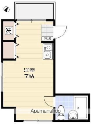 ラ・ルース国立[1R/18.05m2]の間取図
