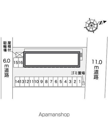 レオパレスエスポワール[1K/23.18m2]の配置図
