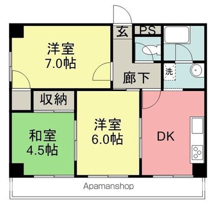 メゾン西前[3DK/55m2]の間取図