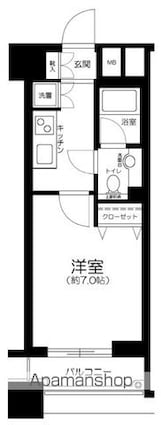 東京都新宿区西新宿７丁目[1K/23.89m2]の間取図