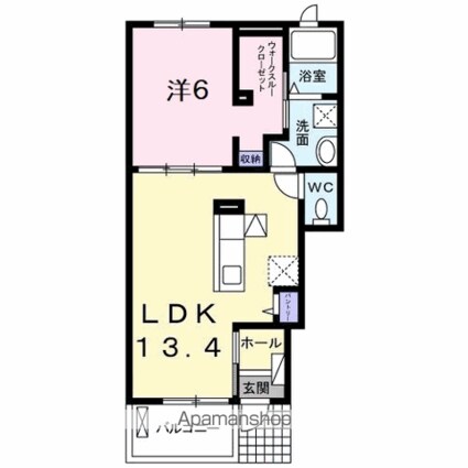 メゾン　コンソラトゥールＡ[1LDK/47.08m2]の間取図