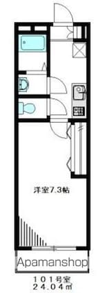 Ｍｓ[1K/24.04m2]の間取図