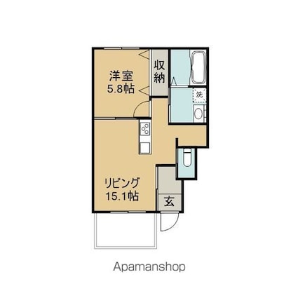 グランドヒルズⅠ[1LDK/48.2m2]の間取図