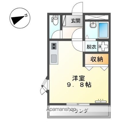 ライフシティ林[1R/24.75m2]の間取図