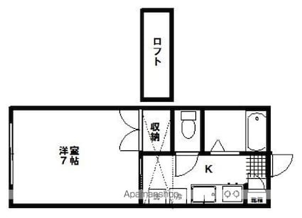 ブルージェント国見[1K/20m2]の間取図