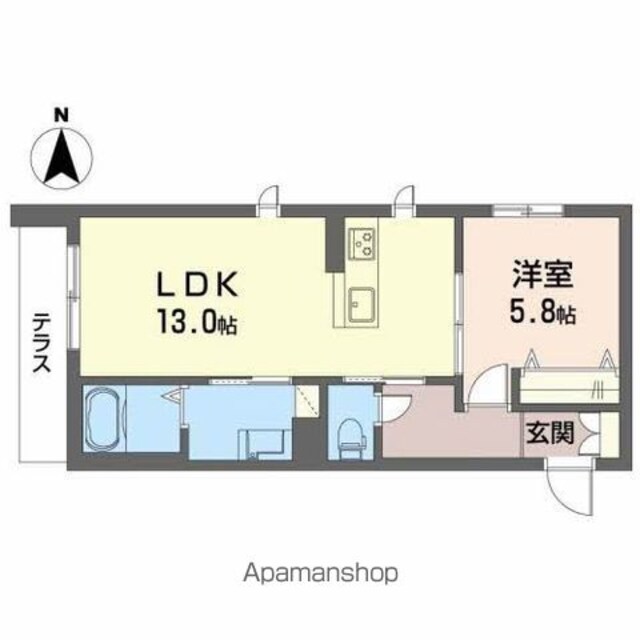 フォンテーヌ西紺屋[1LDK/46.22m2]の間取図