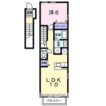 チェリッシュⅠ[1LDK/41.98m2]の間取図